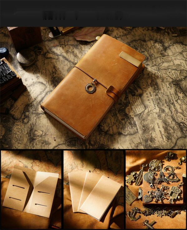 Travel Notebook Cowhide Leather Diary Vintage - immagine 4