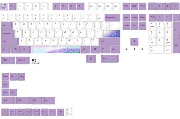 Keycap PBT Keycap Original High Sublimation Lavender Violet AKKO RK IKBC108 Key - immagine 2