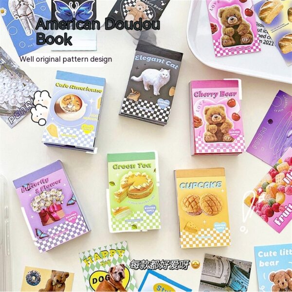 Stickers American Retro Journal Decoration Material Stickers Cartoon Mini Sticker Book - immagine 10