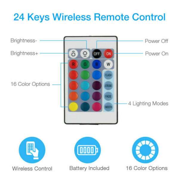 4x50CM USB 5V RGB LED Strip Background Light Remote Kit For TV Computer Lamp - immagine 6