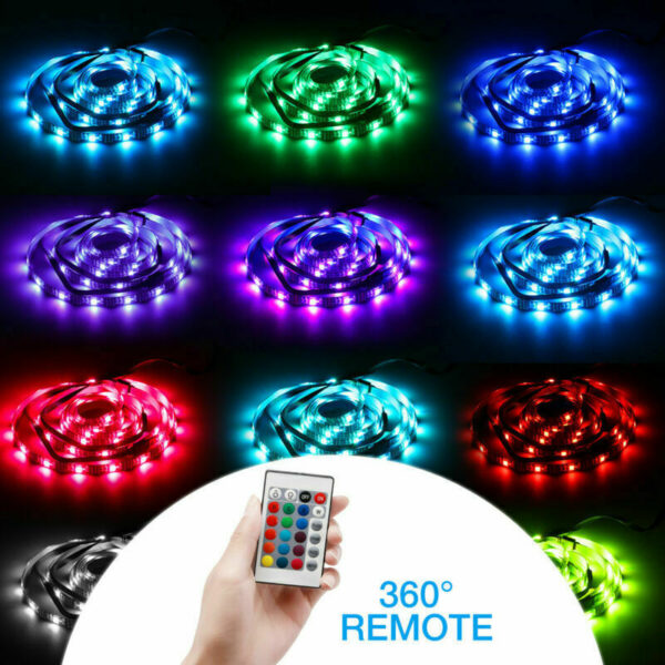 4x50CM USB 5V RGB LED Strip Background Light Remote Kit For TV Computer Lamp - immagine 10