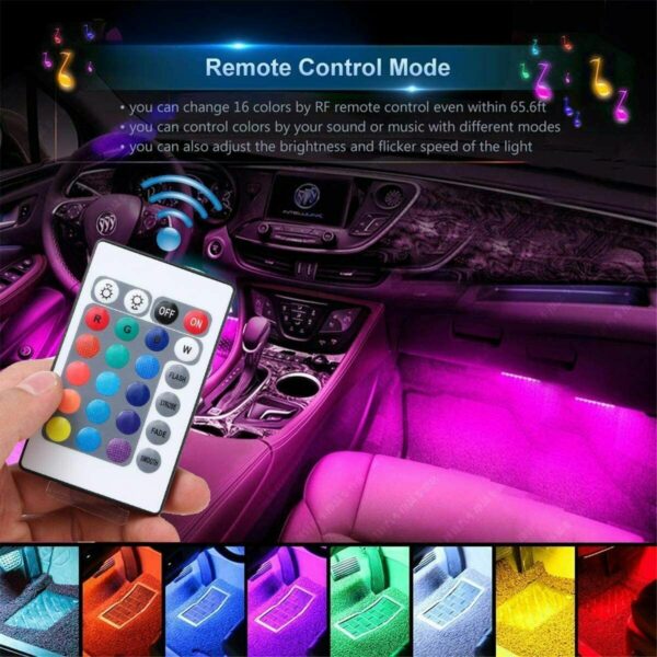 Car Interior Lights Neon Atmosphere RGB LED Strip Bar Car Decor Lighting Lamp US - immagine 6