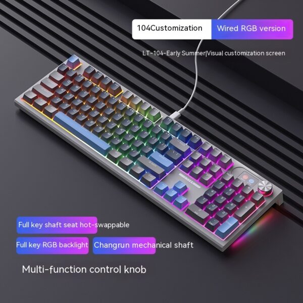 Bluetooth Wireless Three-mode Mechanical Keyboard - immagine 2