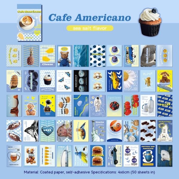 Stickers American Retro Journal Decoration Material Stickers Cartoon Mini Sticker Book - immagine 5