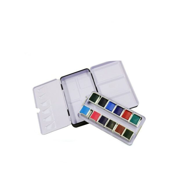 Solid Watercolor Iron Box Pigment Painting Three Fold Empty Iron Box - immagine 4