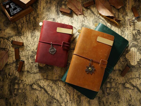 Travel Notebook Cowhide Leather Diary Vintage - immagine 3