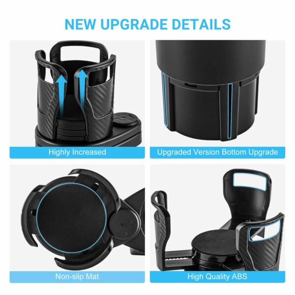 Car Drinking Bottle Holder 360 Degrees Rotatable Water Cup Holder Sunglasses Phone Organizer Storage Car Interior Accessories - immagine 7