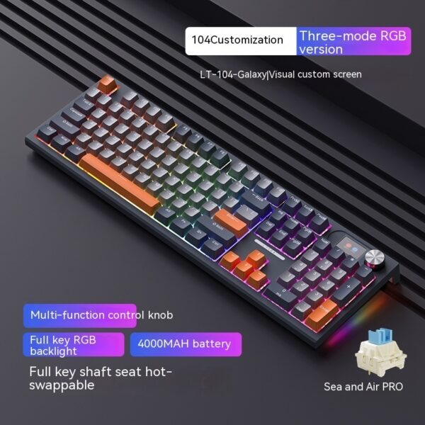 Bluetooth Wireless Three-mode Mechanical Keyboard - immagine 6