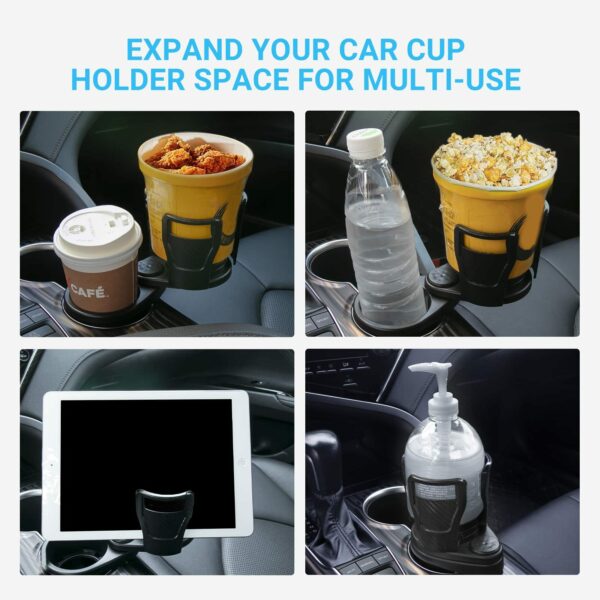 Car Drinking Bottle Holder 360 Degrees Rotatable Water Cup Holder Sunglasses Phone Organizer Storage Car Interior Accessories - immagine 6