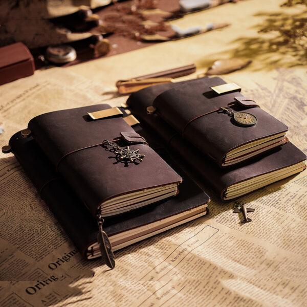 Travel Notebook Cowhide Leather Diary Vintage