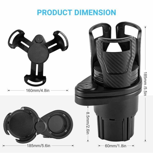 Car Drinking Bottle Holder 360 Degrees Rotatable Water Cup Holder Sunglasses Phone Organizer Storage Car Interior Accessories - immagine 10