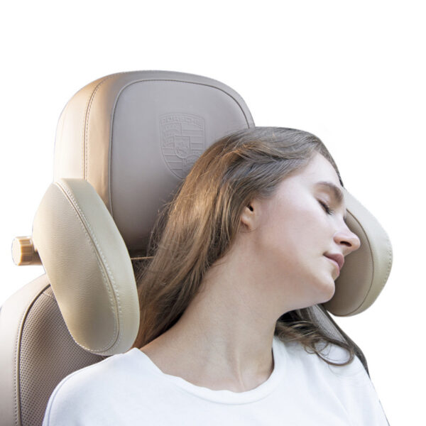 Car headrest pillow Sleep Adjustable Side Car Soft Travel Seat Headrest Auto Leather Support Neck Pillow Cushion car accessories - immagine 3